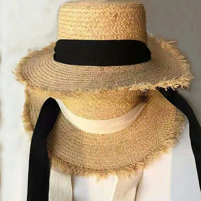 Japanese Cute Raffia Woven Sun - Hat Floppy Wide avis et prix