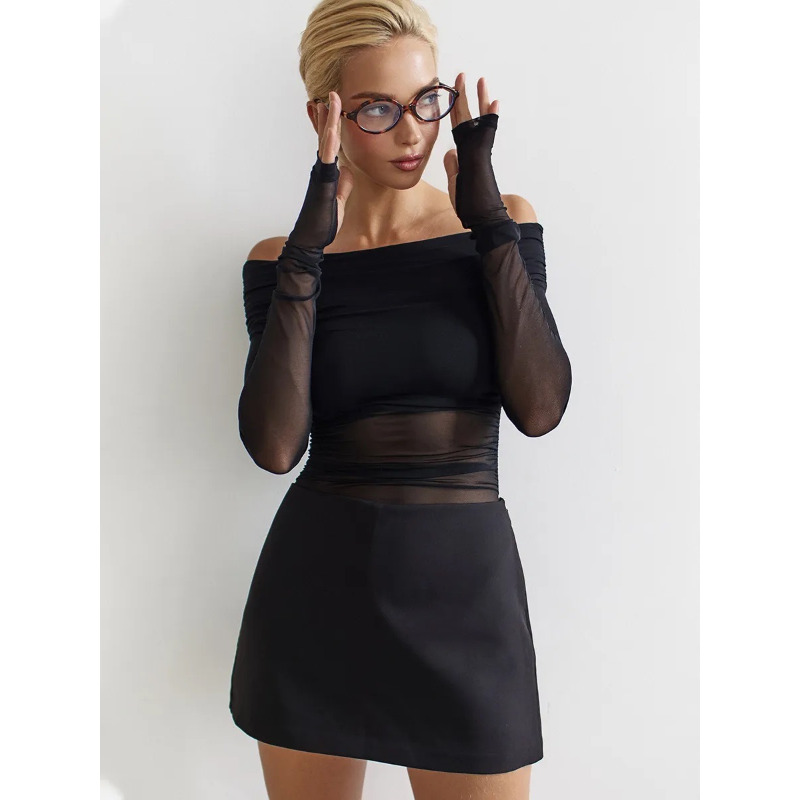 Women  Mesh Off Shoulder Top S - Blouse Off Shoulder avis et prix
