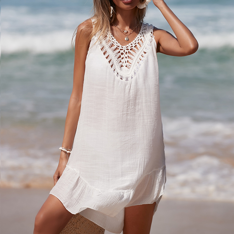 Women V-Neck Backless Hollow O - Cover Up Kaftan avis et prix