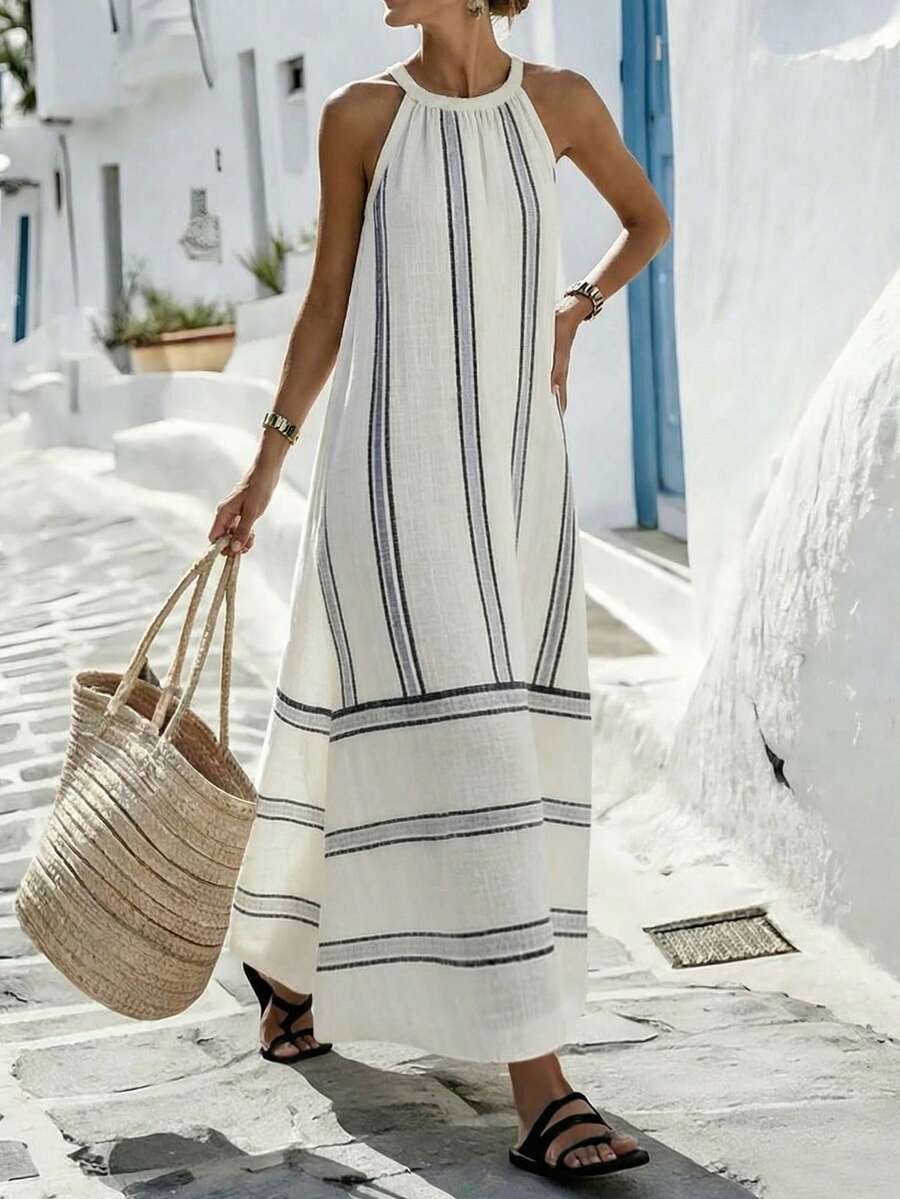 Women Sleeveless Halter Maxi D - Maxi Dress Halter avis et prix
