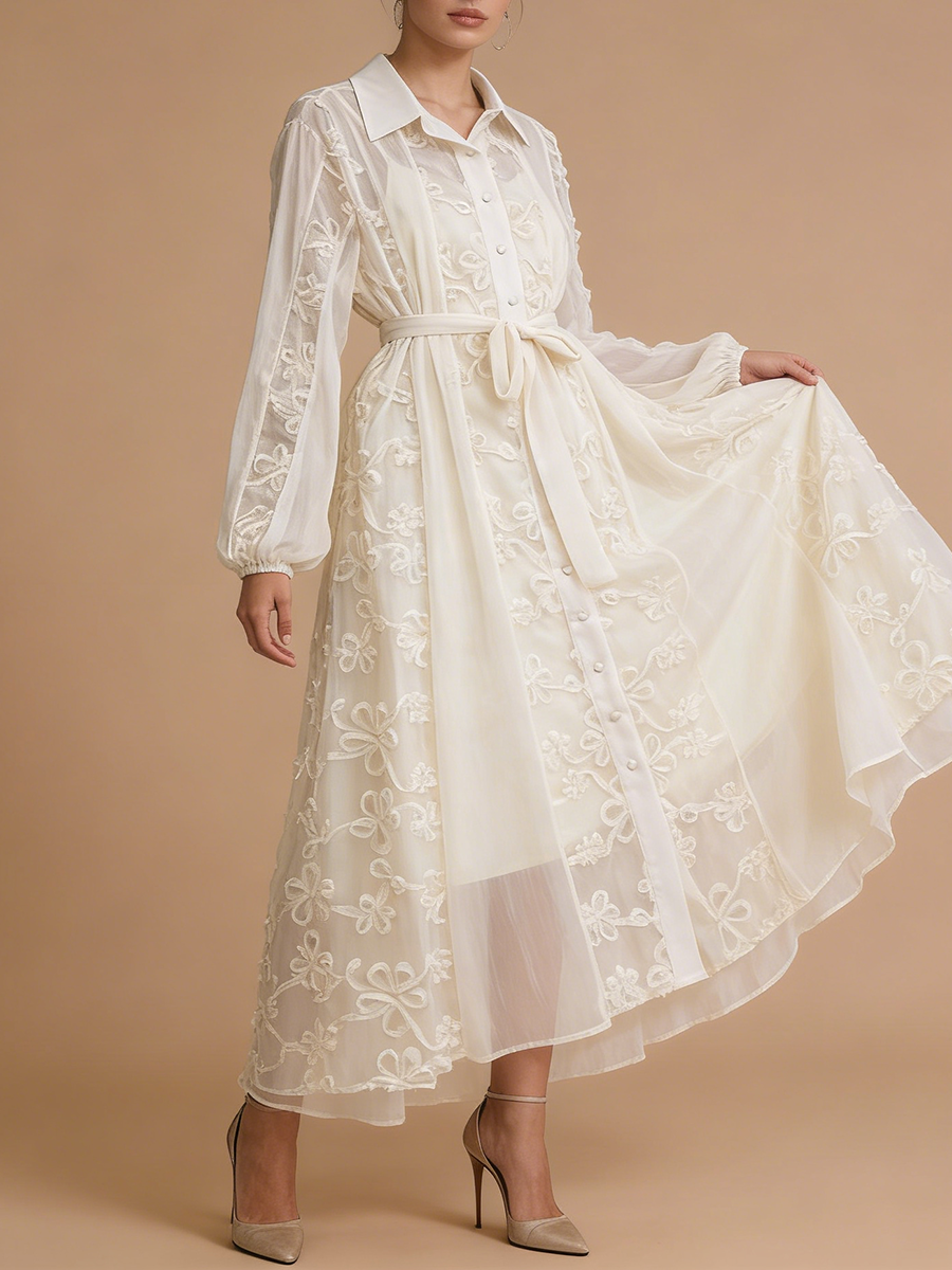 TWOTWINSTYLE Solid Sheer Dress - Linen Dress Wrap avis et prix