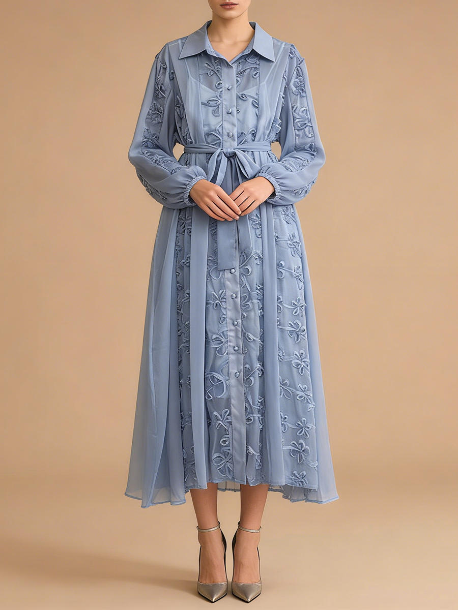 TWOTWINSTYLE Solid Sheer Dress - Linen Dress Wrap avis et prix