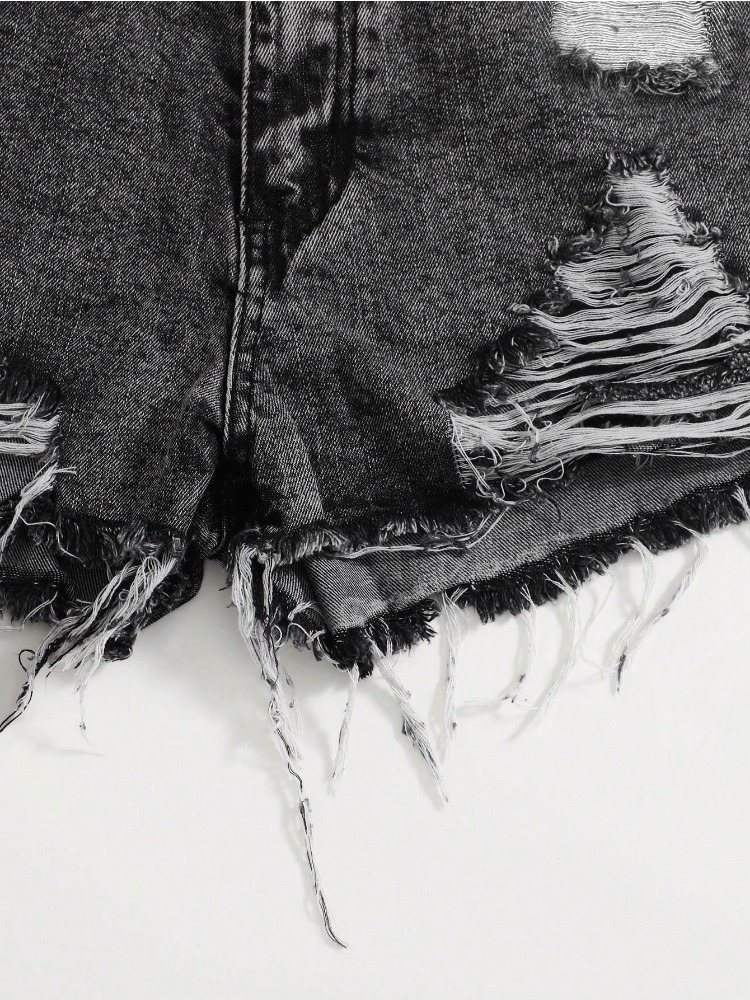 2026 New Vintage Washed Denim  - Shorts Denim Frayed avis et prix