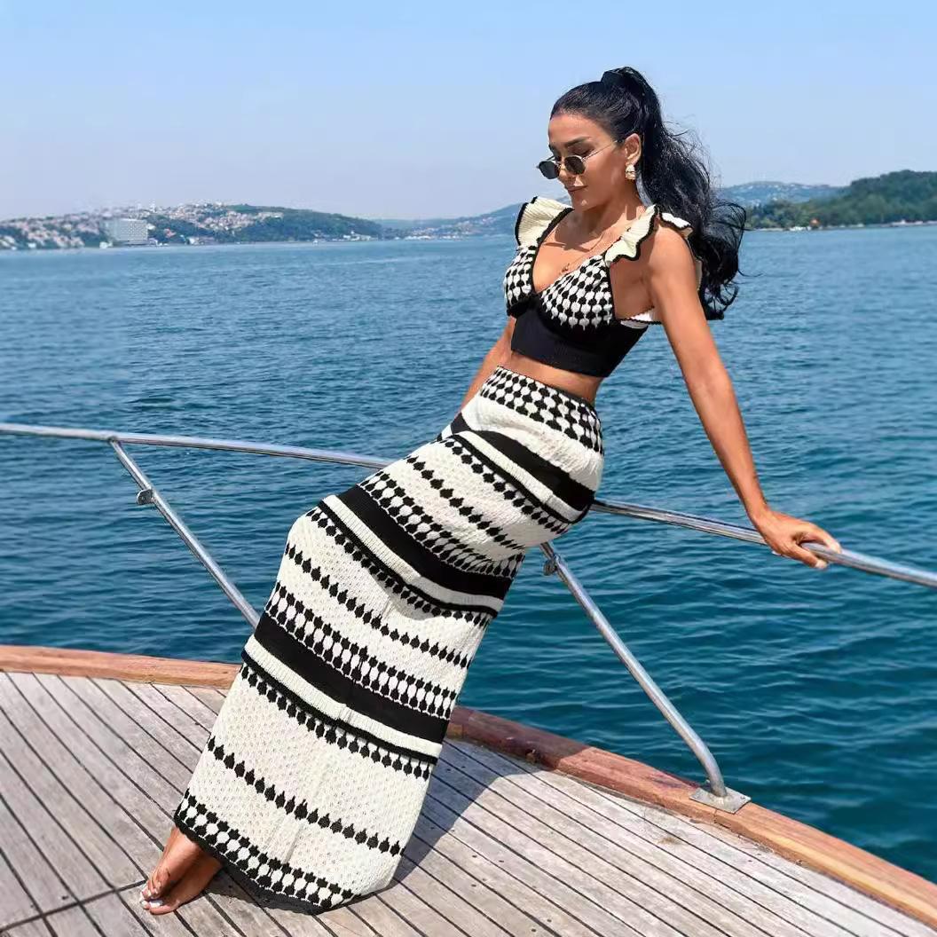 Bohemian Knitted Crop Top And  - Crop Top Crochet avis et prix