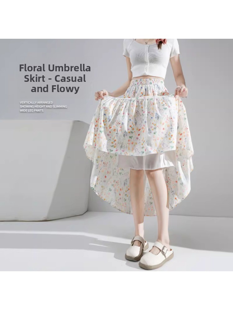plus Size Floral Print A-Line  - Midi Skirt Floral avis et prix