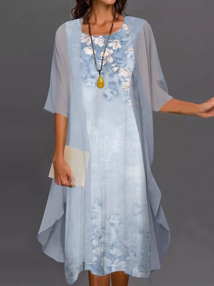 Summer Elegant Dress Two-piece - Romper Floral Print avis et prix