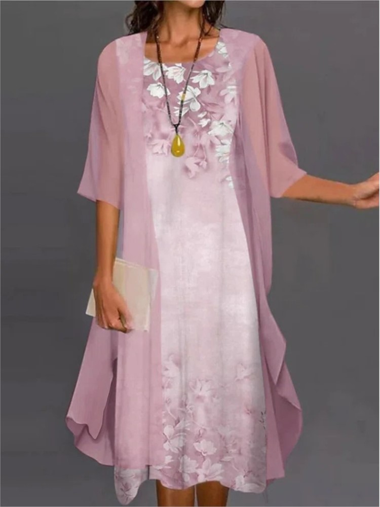 Summer Elegant Dress Two-piece - Romper Floral Print avis et prix
