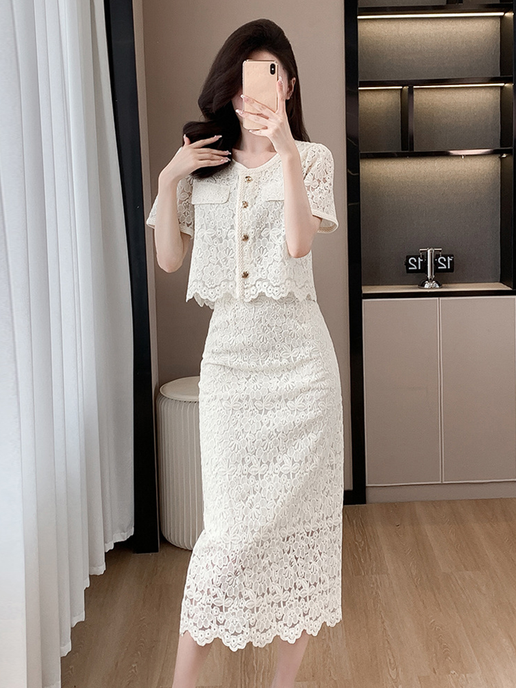 Summer Women Elegant Lace Flor - Midi Skirt Floral avis et prix