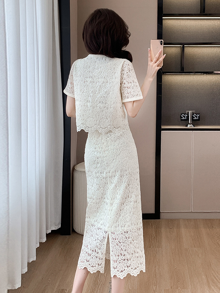 Summer Women Elegant Lace Flor - Midi Skirt Floral avis et prix