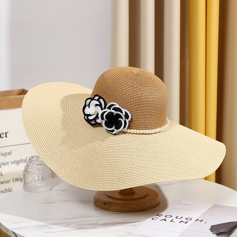 Two Tones Wide Brim Summer Hat - Hat Floppy Wide avis et prix