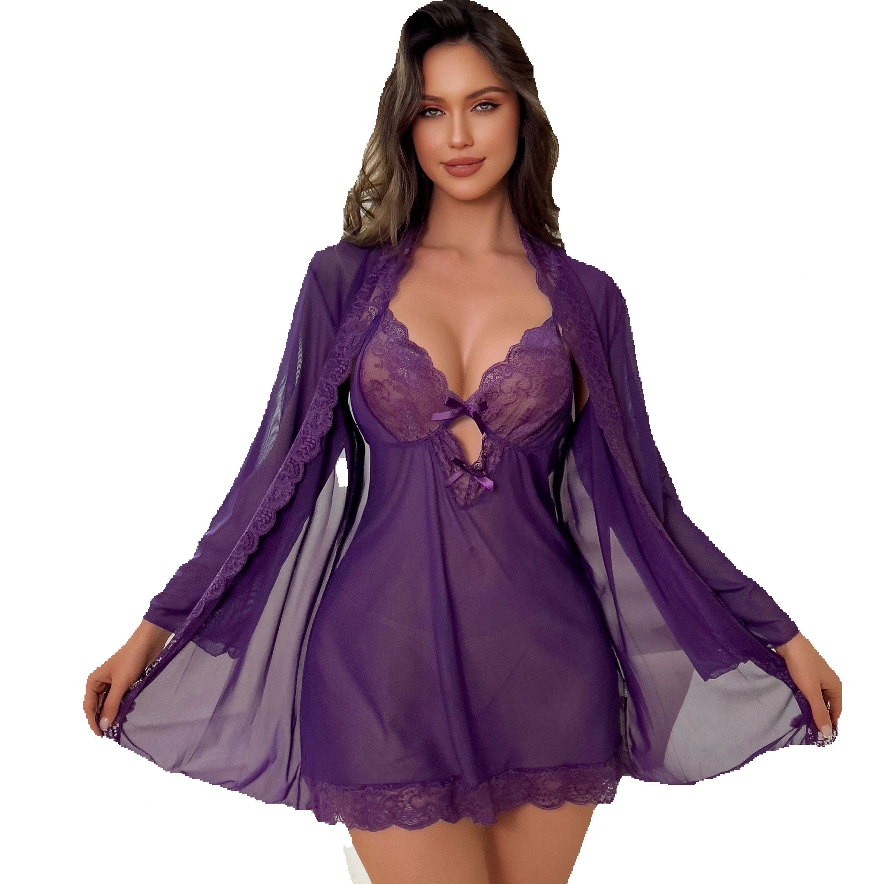 Women Sexy Lingerie Set Sheer  - Kimono Sheer Floral avis et prix