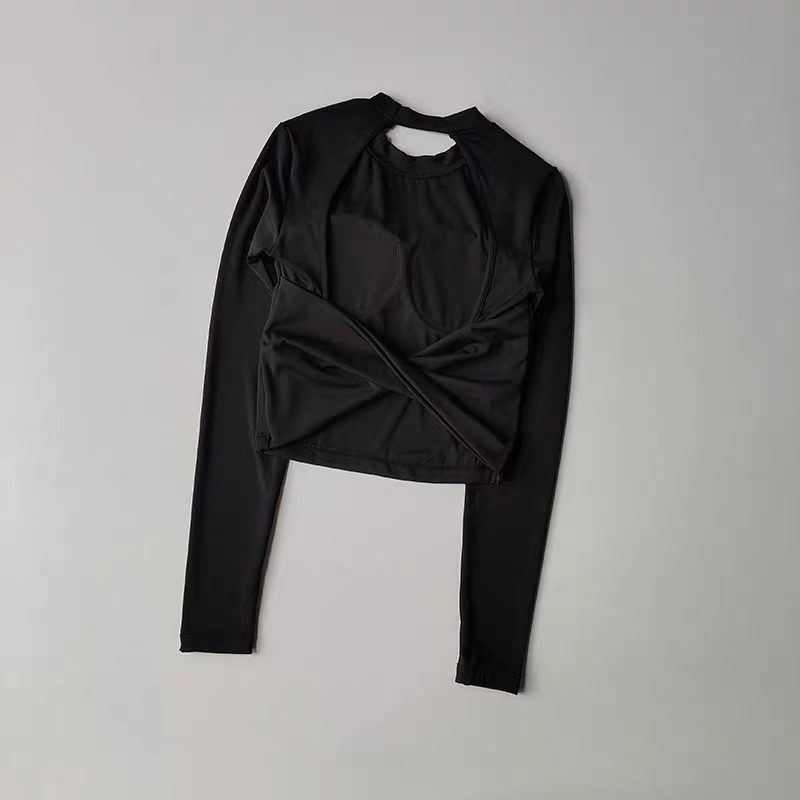 Women Long Sleeve Knotted Yoga - Crop Top Crochet avis et prix