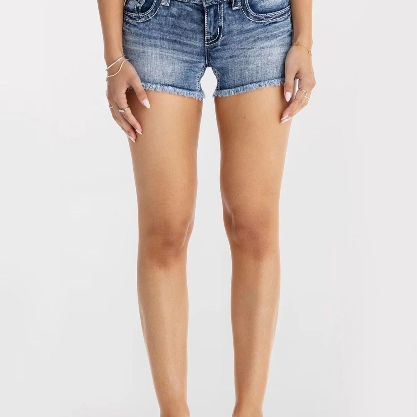 Women Clothes Butterfly Rhines - Shorts Denim Frayed avis et prix