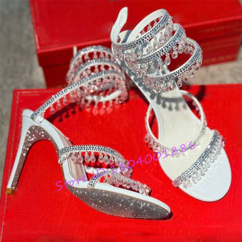 Rhinestone Snake Shape Ankle S - Sandal Strappy Heeled avis et prix