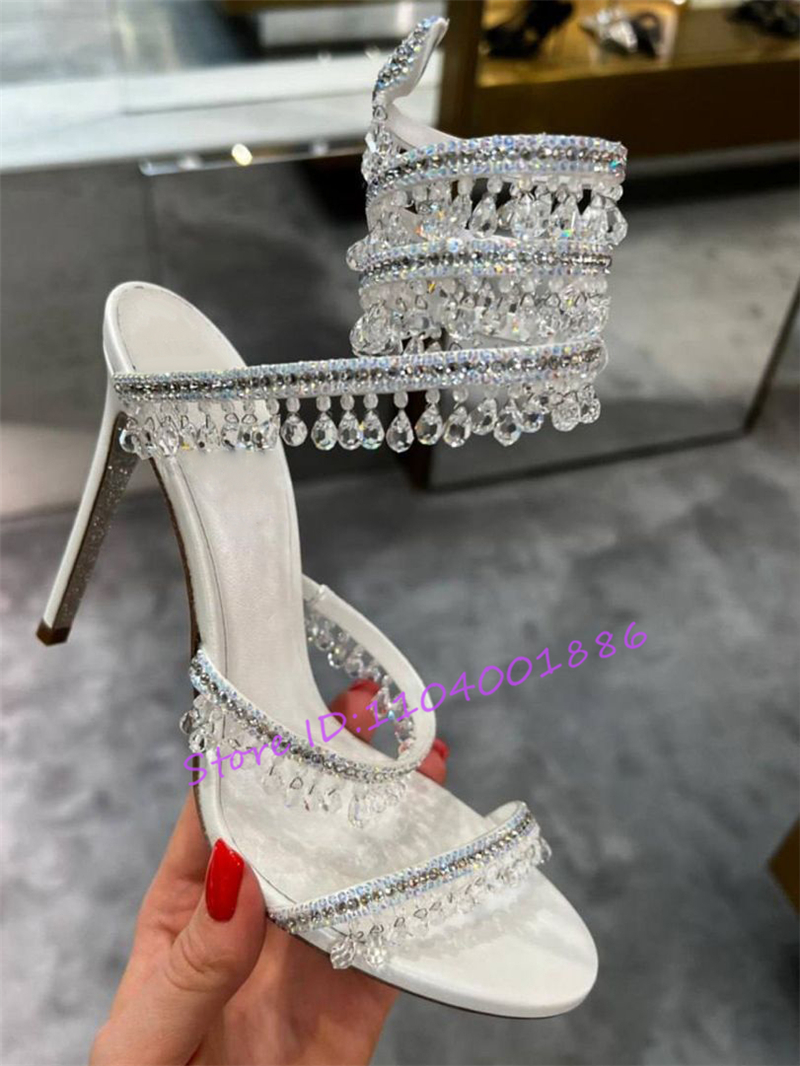 Rhinestone Snake Shape Ankle S - Sandal Strappy Heeled avis et prix