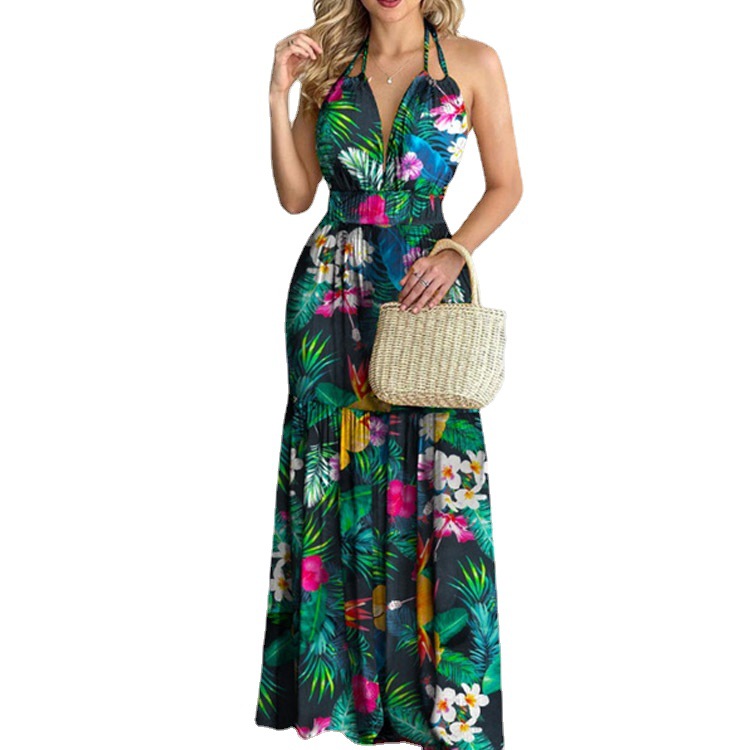 Floral Maxi Dress Long Backles - Maxi Dress Halter avis et prix