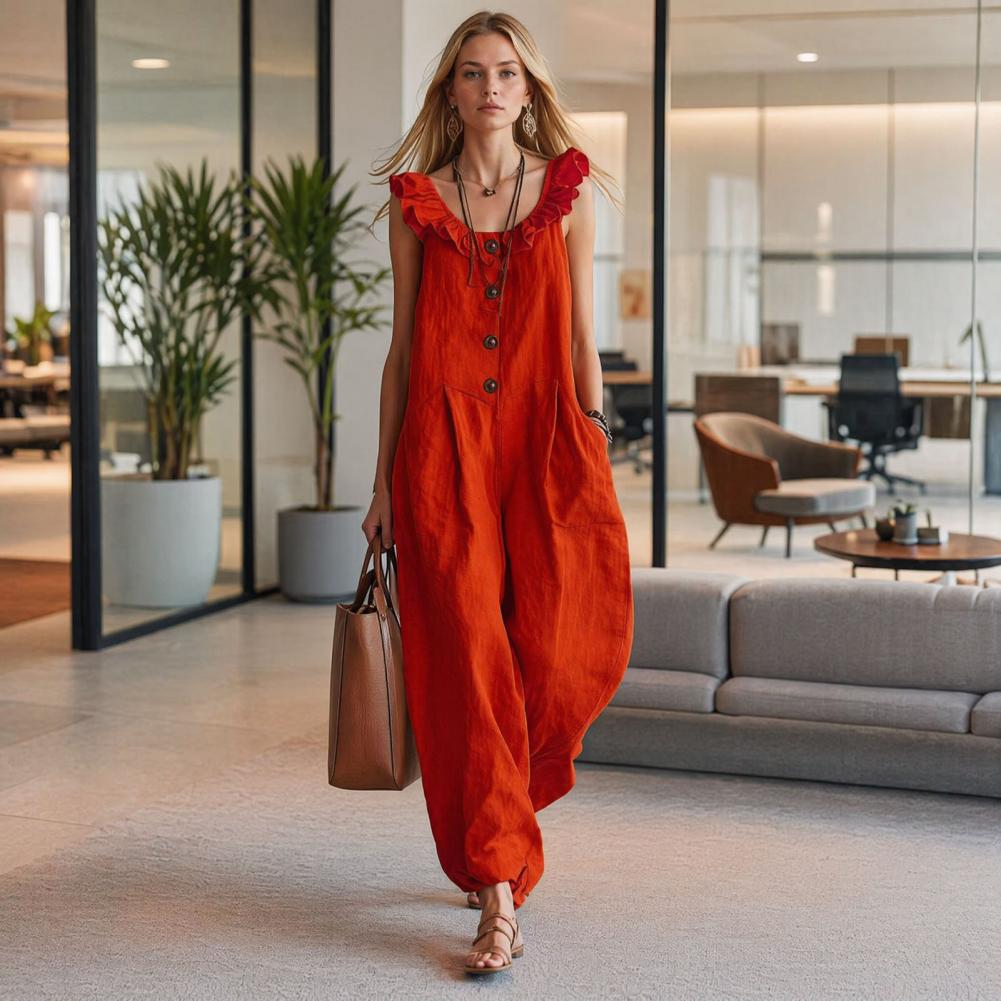 Relaxed Fit Romper Women Women - Jumpsuit Linen Relaxed avis et prix