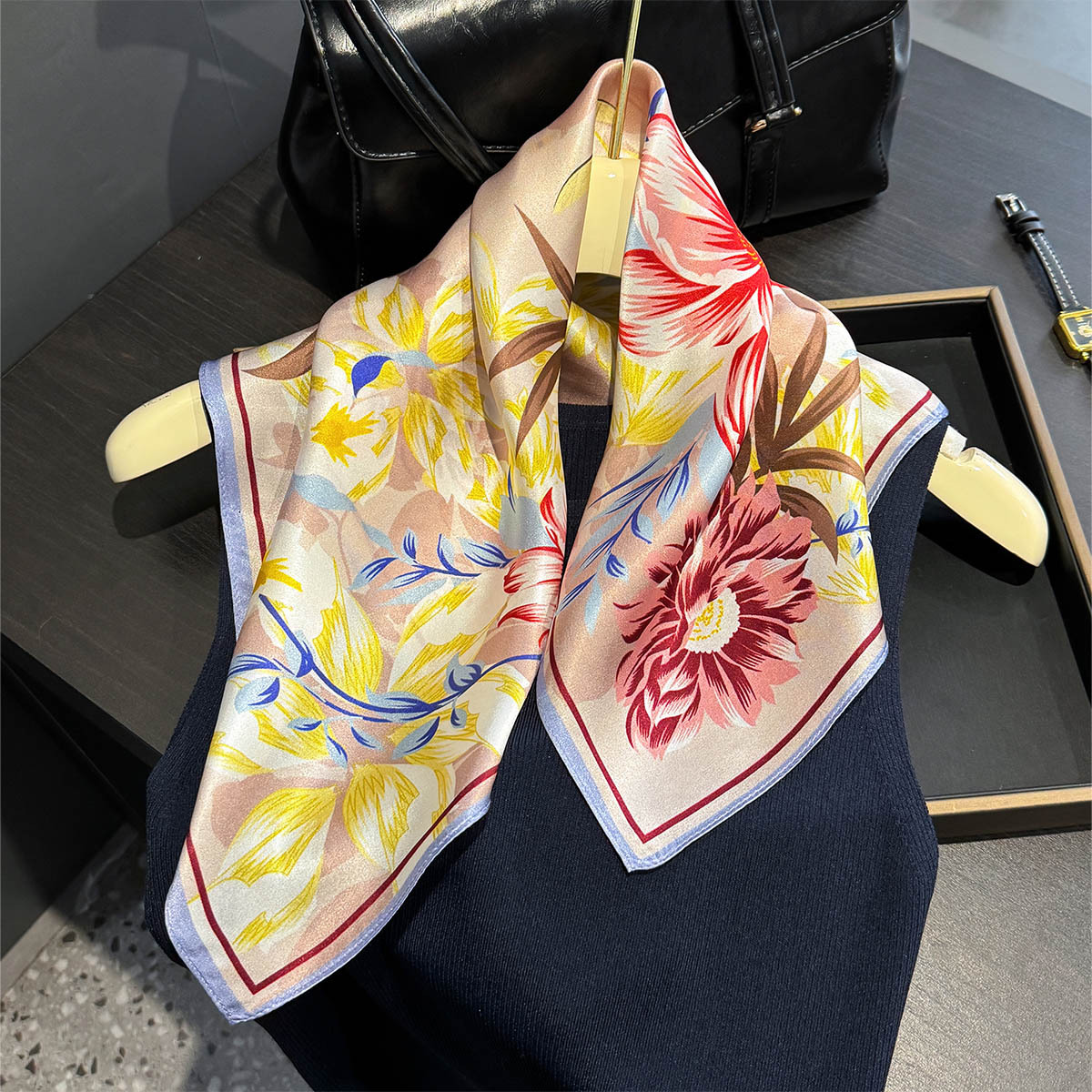 New 100% Silk Square Scarf for - Headband Summer Knit avis et prix