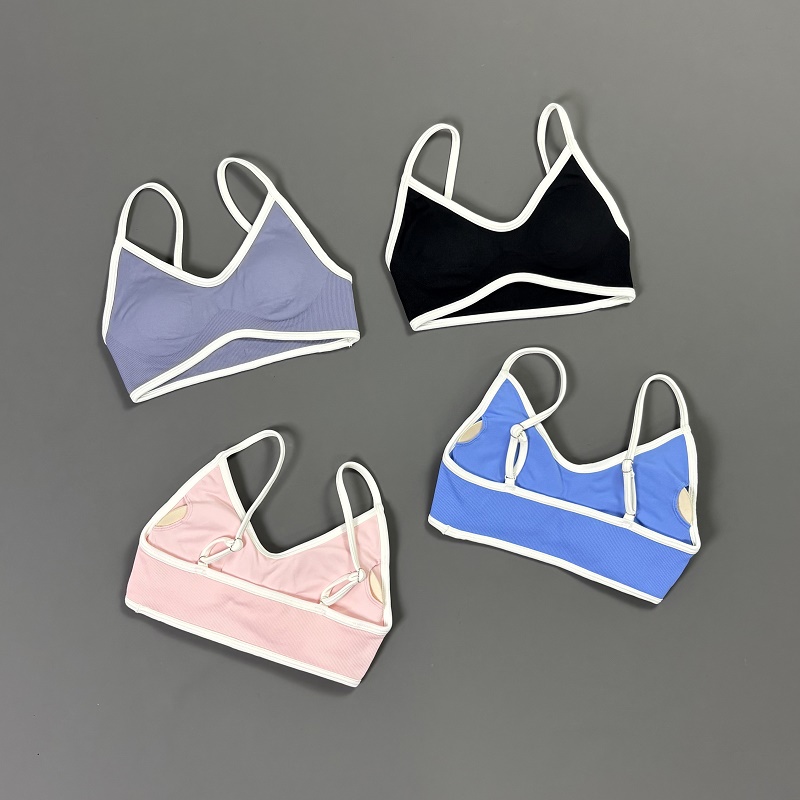 Women Contrastline Yoga Bra V  - Crop Top Crochet avis et prix