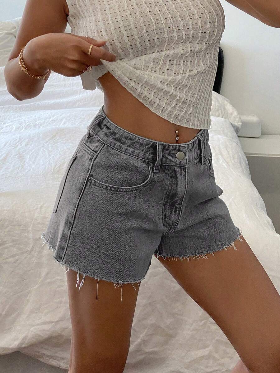 Women Casual Vintage Wash Deni - Shorts Denim Frayed avis et prix