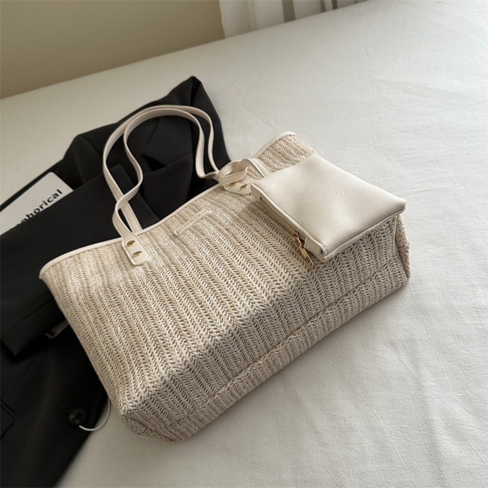 Casual Solid Color Weave Tote  - Tote Bag Beach avis et prix