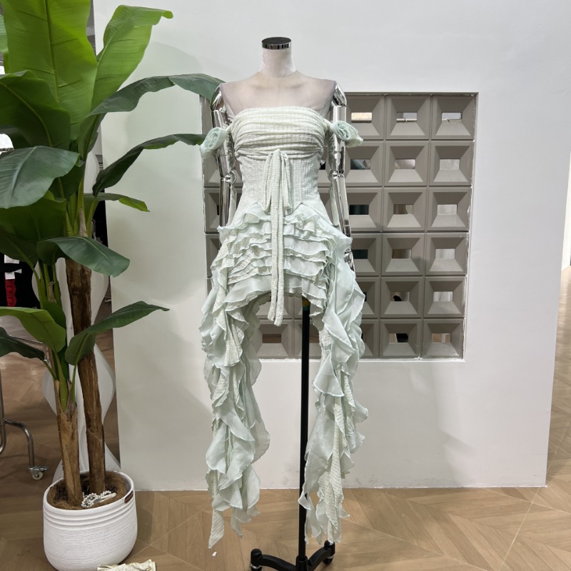 KBQ Solid Spliced Tassel Irreg - Maxi Dress Halter avis et prix
