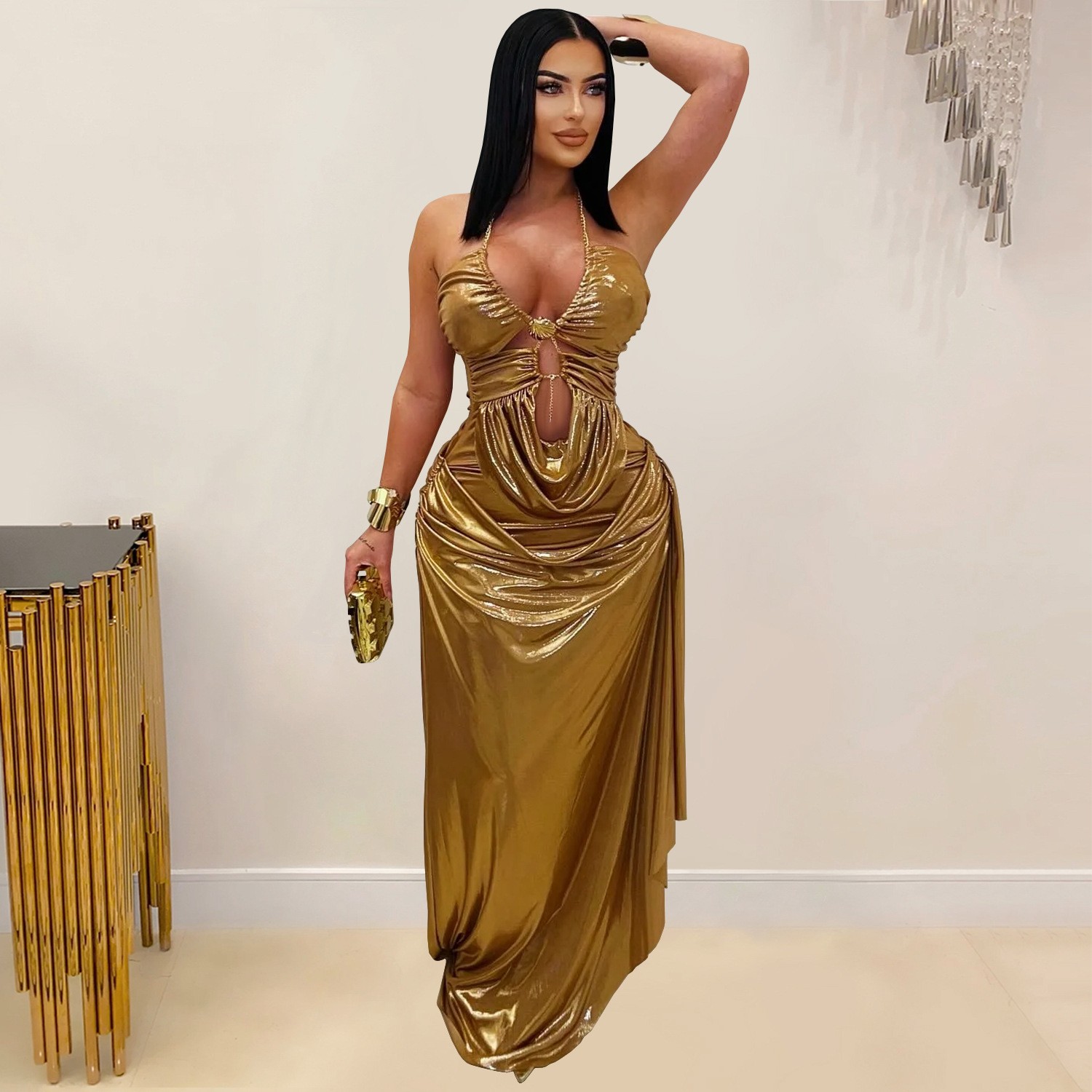 Wedding Guest Dress Evening Ha - Maxi Dress Halter avis et prix
