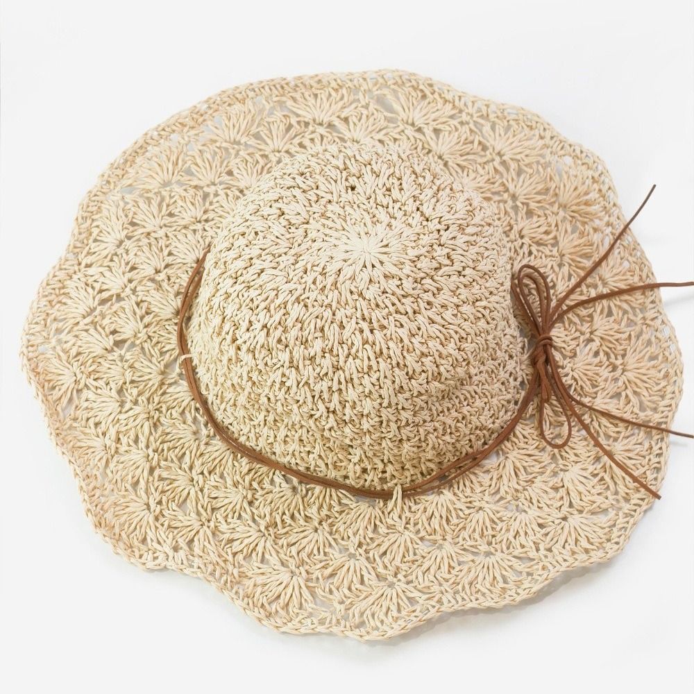 Handwoven Crochet Straw Hat Wi - Hat Floppy Wide avis et prix