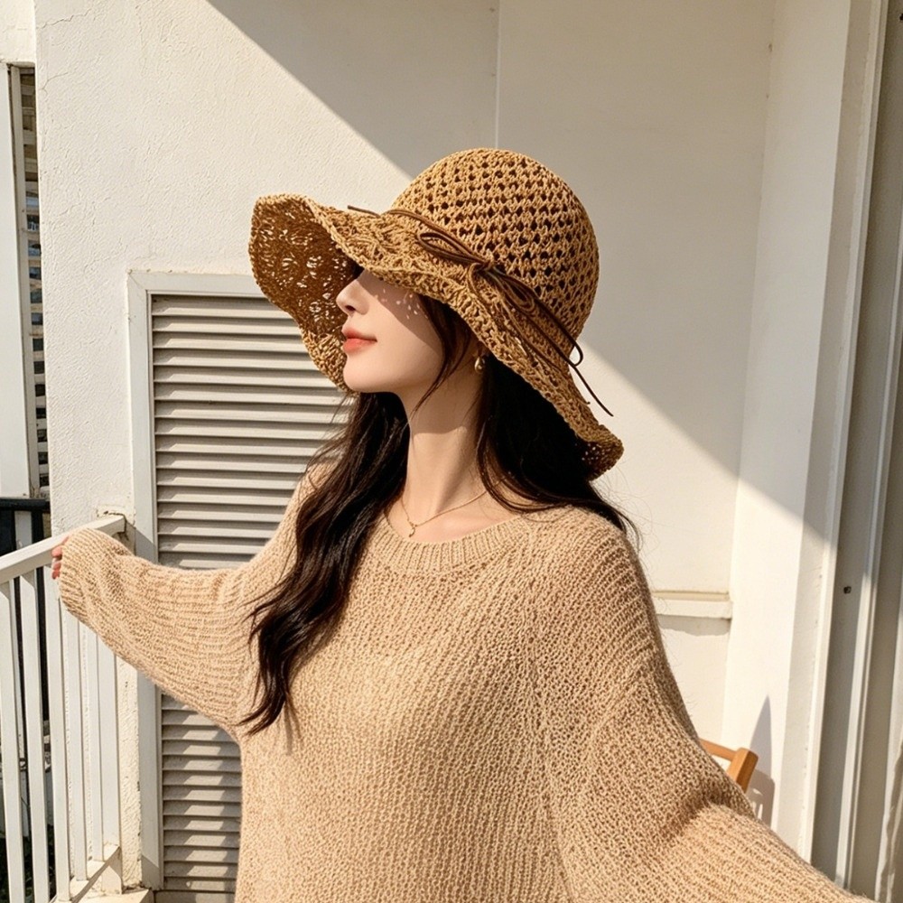 Handwoven Crochet Straw Hat Wi - Hat Floppy Wide avis et prix