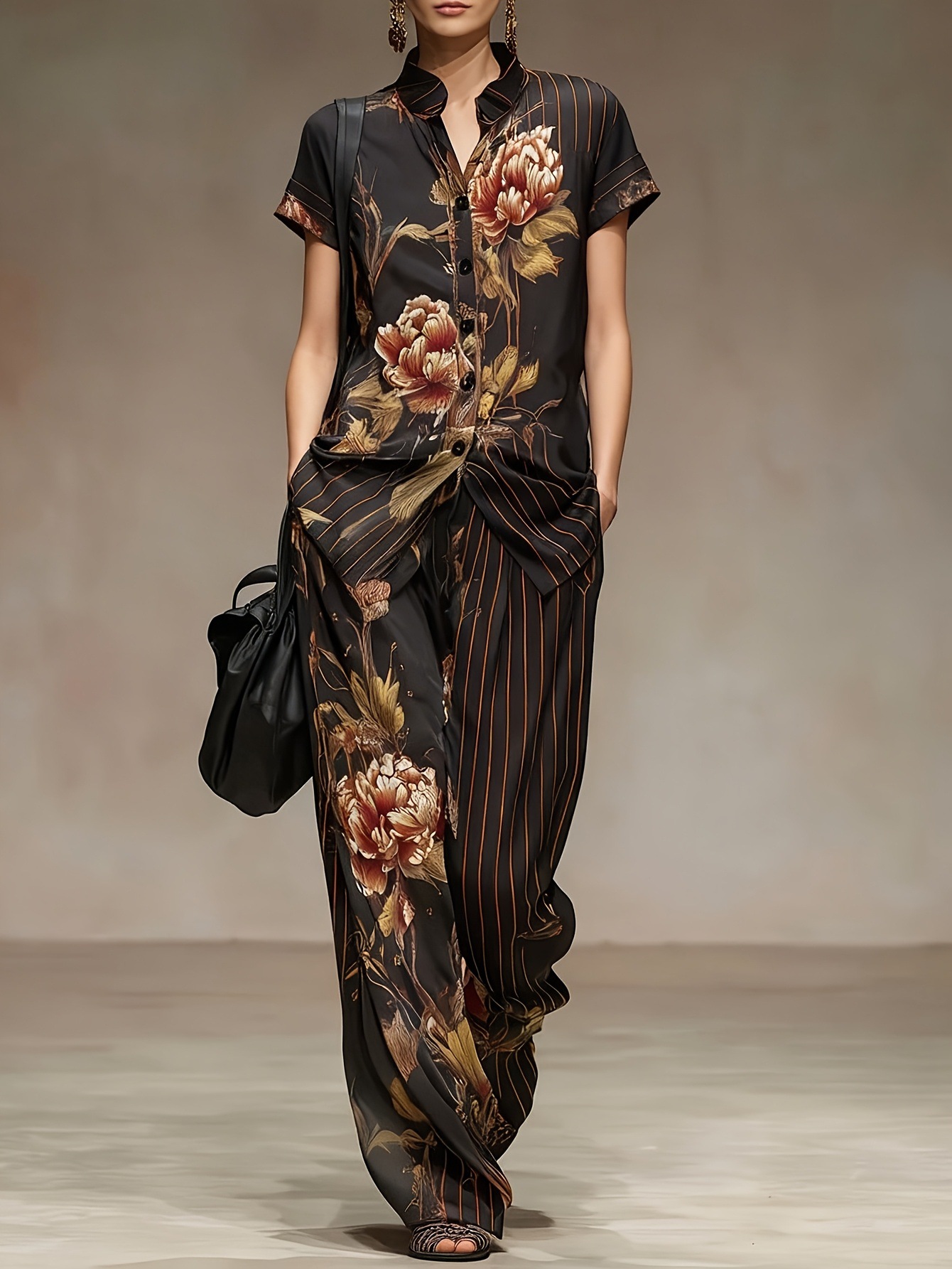 Chiffon Women Summer 2PCS Matc - Romper Floral Print avis et prix
