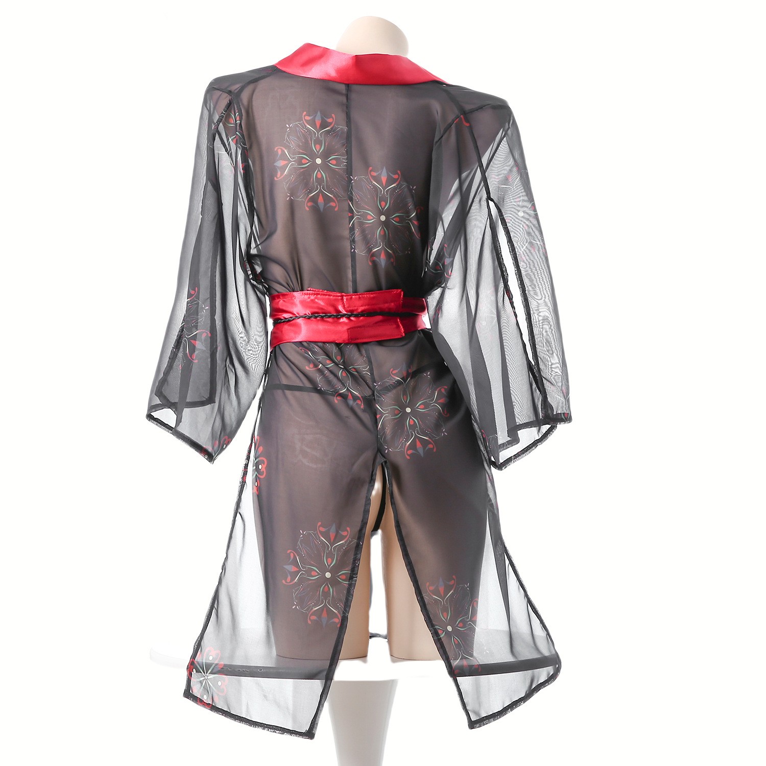 Women's Black Sheer Mesh Japan - Kimono Sheer Floral avis et prix