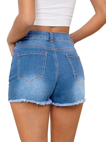Casual Vintage Denim Shorts Hi - Shorts Denim Frayed avis et prix
