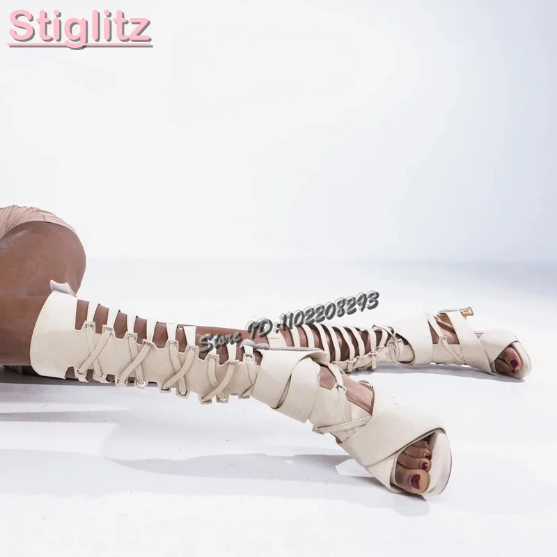 Retro Cross-tied Roman Sandals - Sandal Strappy Heeled avis et prix