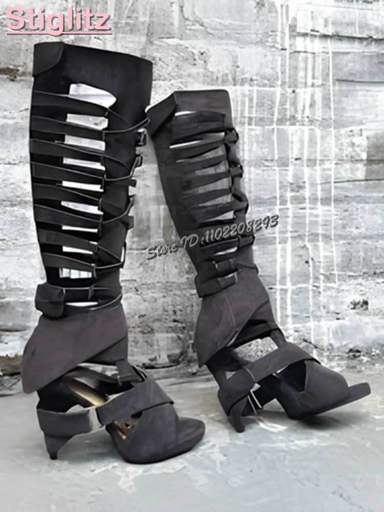 Retro Cross-tied Roman Sandals - Sandal Strappy Heeled avis et prix