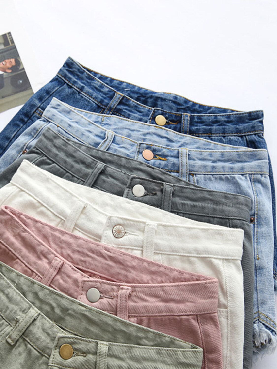 Women's High Waist Denim Short - Shorts Denim Frayed avis et prix