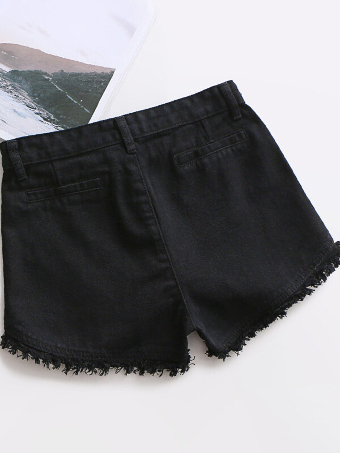 Women's High Waist Denim Short - Shorts Denim Frayed avis et prix