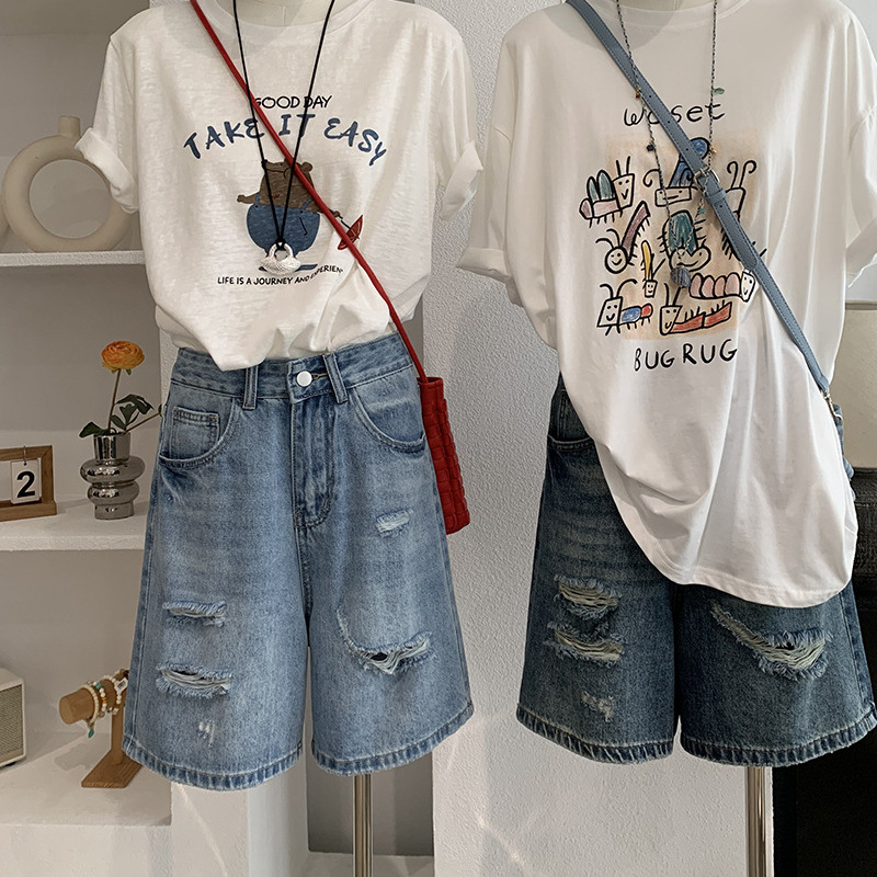 Denim Short Pant Women Jeans V - Shorts Denim Frayed avis et prix