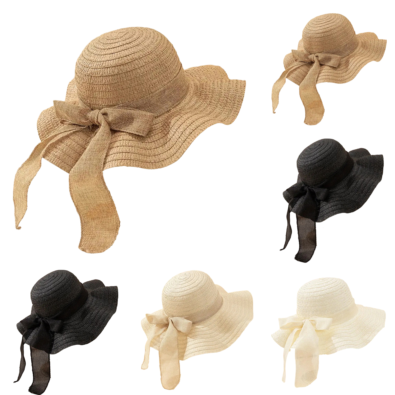 Women Bowknot Sun Hat Wide Bri - Hat Floppy Wide avis et prix