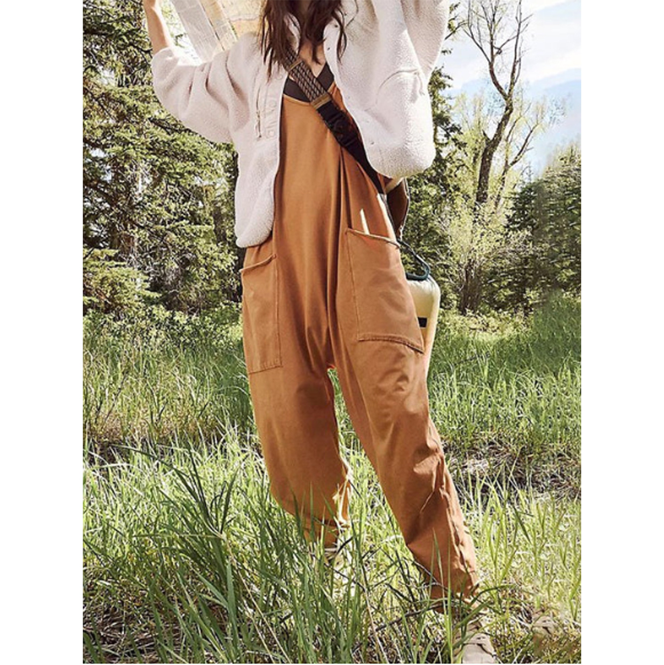 Loose Summer Jumpsuit Casual   - Jumpsuit Linen Relaxed avis et prix