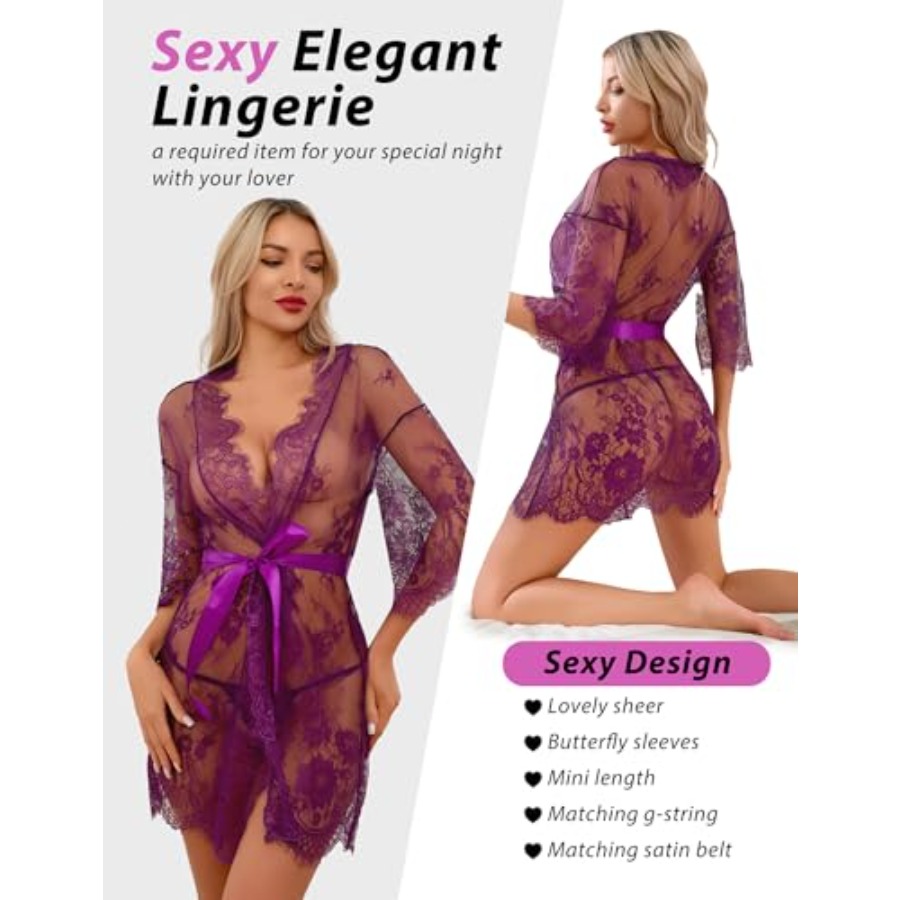 Narcisse Women's Floral Lace K - Kimono Sheer Floral avis et prix