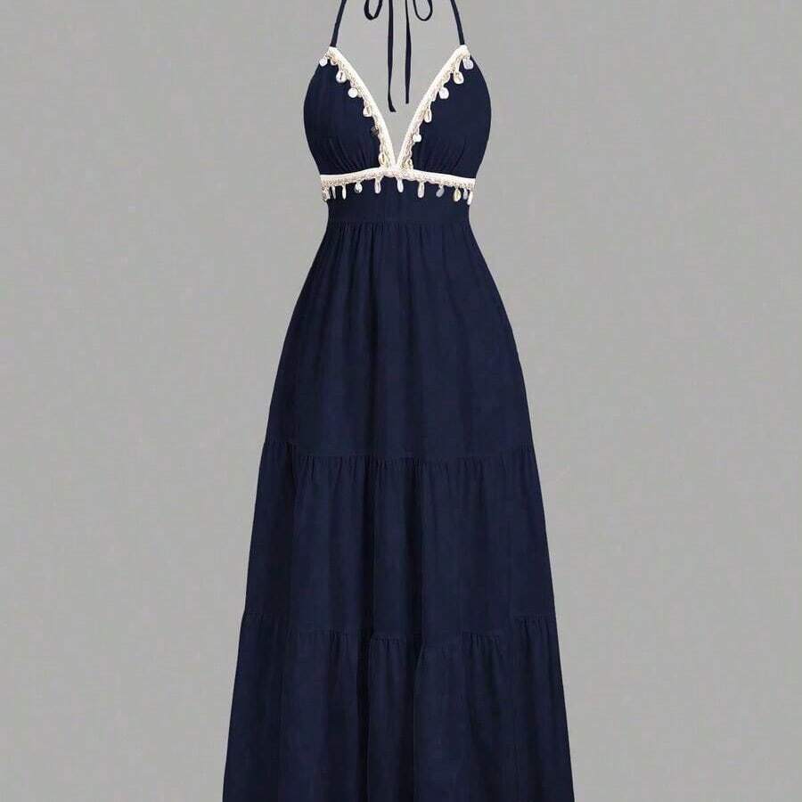 Womens Halter Neck Tiered Maxi - Maxi Dress Halter avis et prix