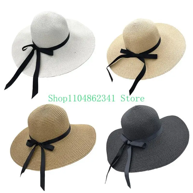 652F Elegant Floppy Straw Hat  - Hat Floppy Wide avis et prix