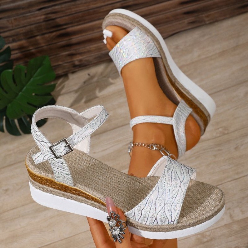 Wedge Sandals for Women White  - Wedge Espadrille Women avis et prix